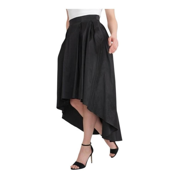 Joseph Ribkoff Black Taffeta Asymmetrical High Low Skirt Women’s Size 10 NWOT - Picture 1 of 6